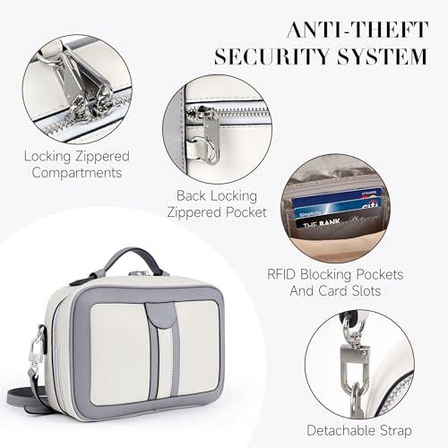 Anti Theft Crossbody Bag For Women Men Trendy. Rfid Blocking Bag Locking Zippered Travel Bag Top Handle Shoulder Handbags