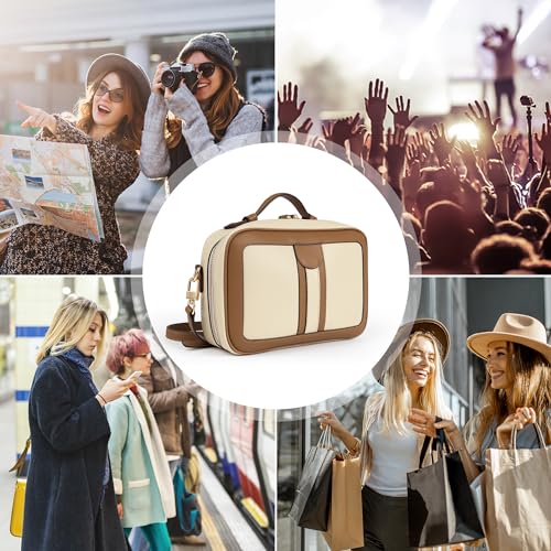 Anti Theft Crossbody Bag For Women Men Trendy. Rfid Blocking Bag Locking Zippered Travel Bag Top Handle Shoulder Handbags Khaki