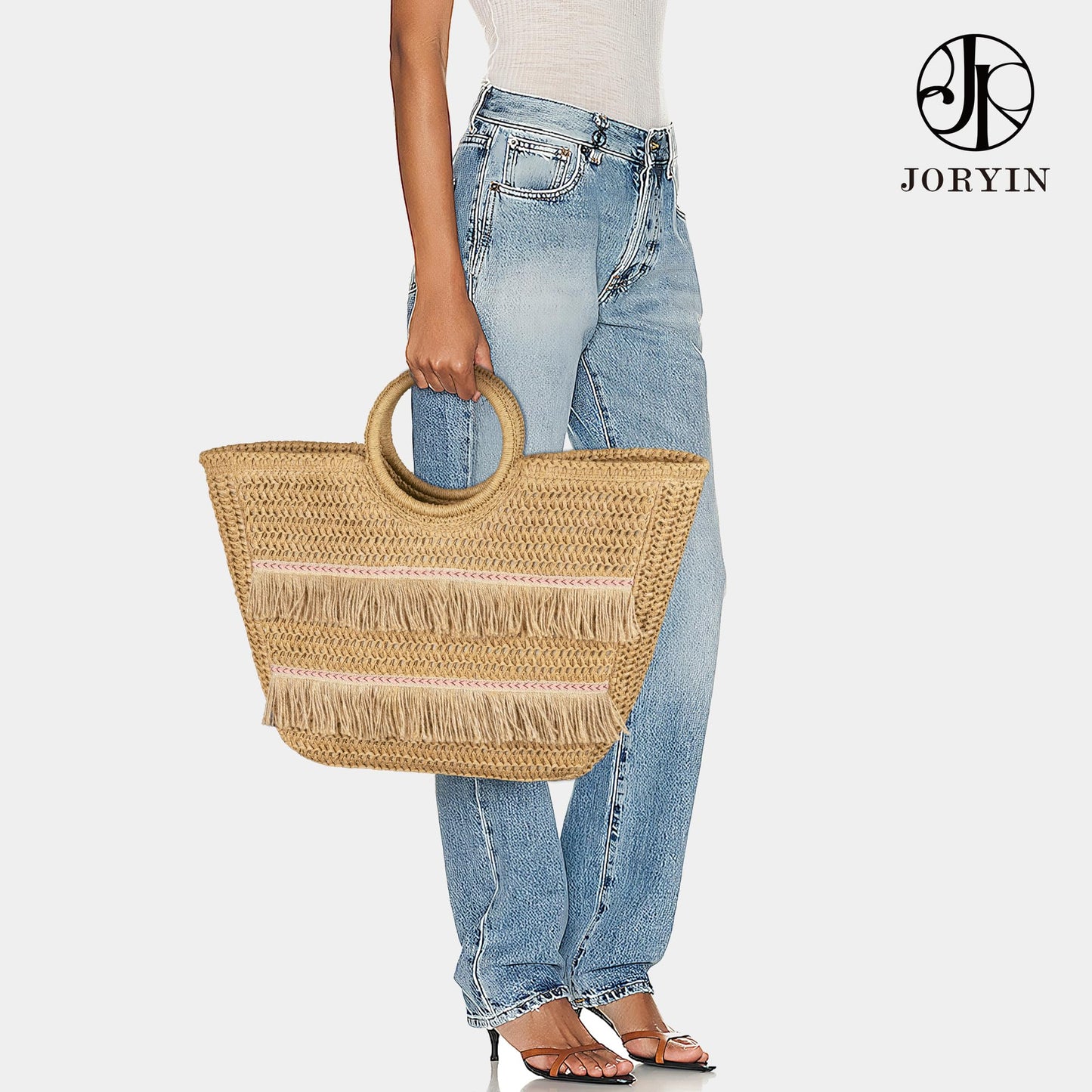 Beach Tote Bag for Women, Hand Woven Bags, Natural Fibre Boho Purse, Top Handle Hobo Handbag, Straw Summer Purses