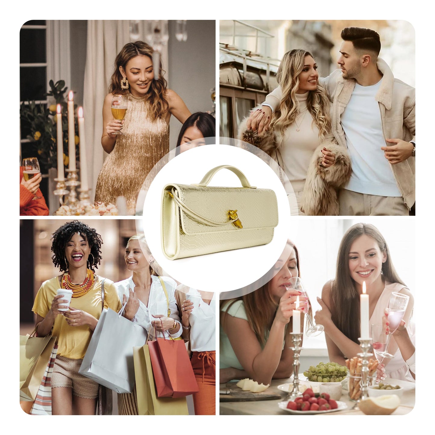 Woven Purse For Women Evening Clutch Woven Leather Handbags Crossbody Bag Suede Purse Formal Evening bag Seashell White Woven Leather & Suede