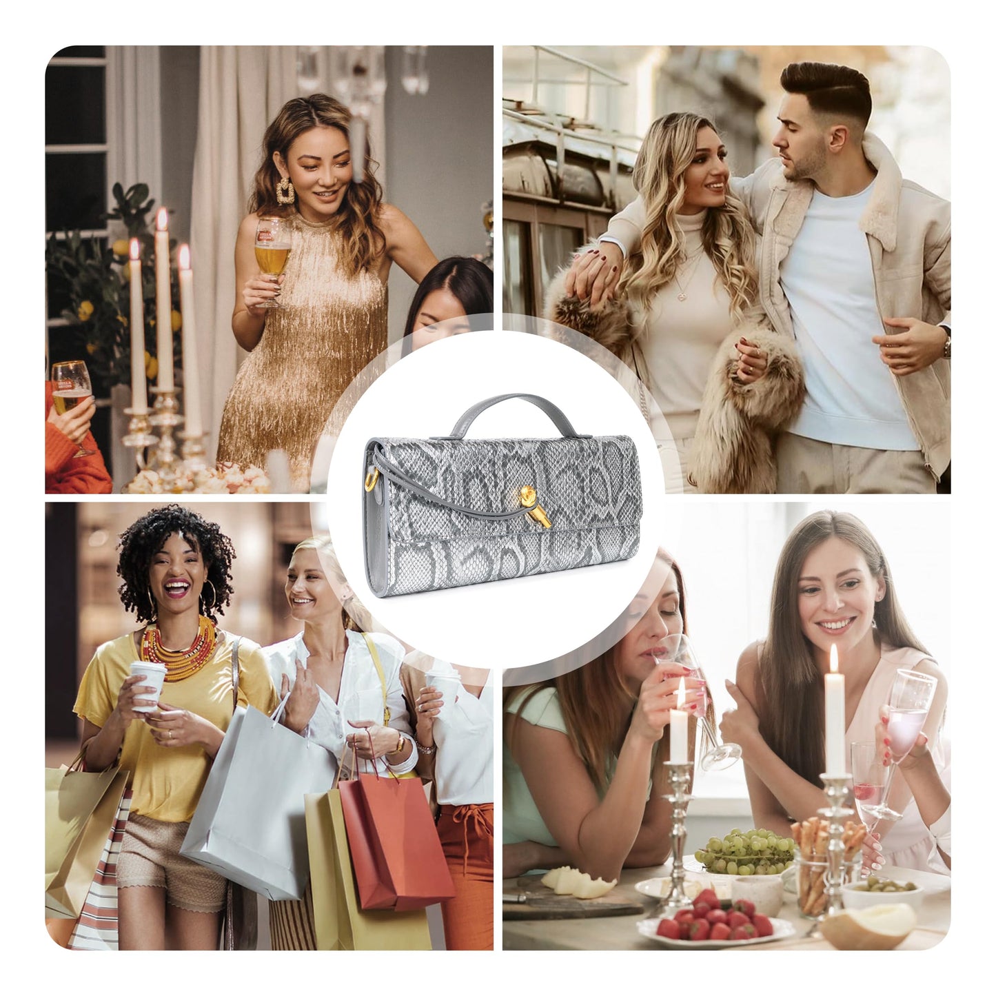 Woven Purse For Women Evening Clutch Woven Leather Handbags Crossbody Bag Suede Purse Formal Evening bag Seashell White Woven Leather & Suede