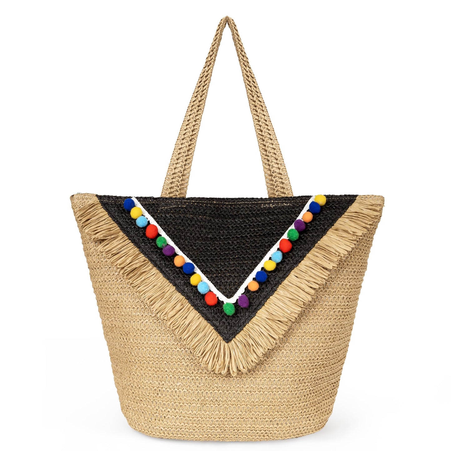 Beach Tote Bag for Women, Hand Woven Bags, Natural Fibre Boho Purse, Top Handle Hobo Handbag, Straw Summer Purses