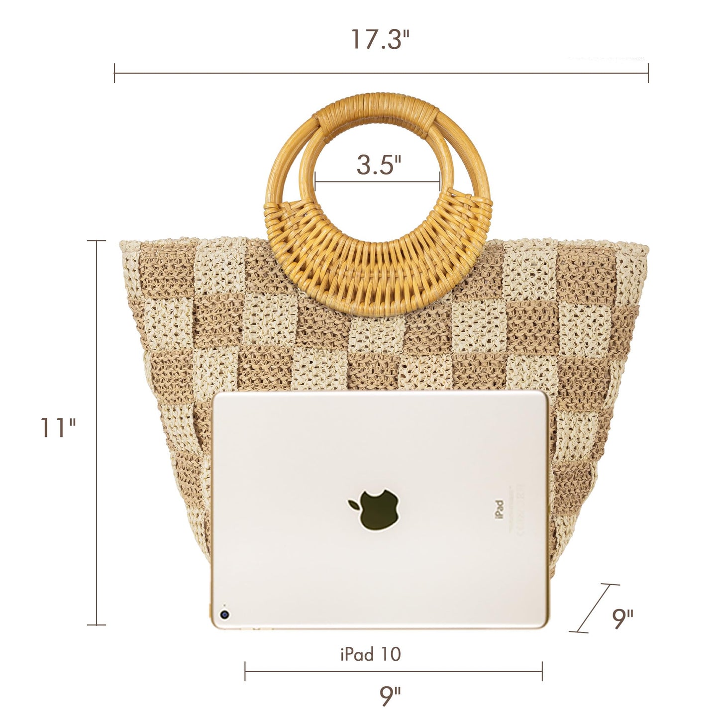 Beach Tote Bag for Women, Hand Woven Bags, Natural Fibre Boho Purse, Top Handle Hobo Handbag, Straw Summer Purses