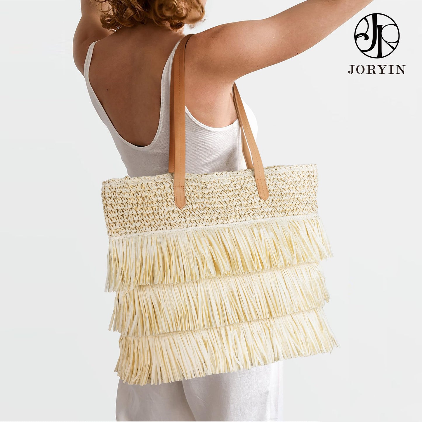 Beach Tote Bag for Women, Hand Woven Bags, Natural Fibre Boho Purse, Top Handle Hobo Handbag, Straw Summer Purses
