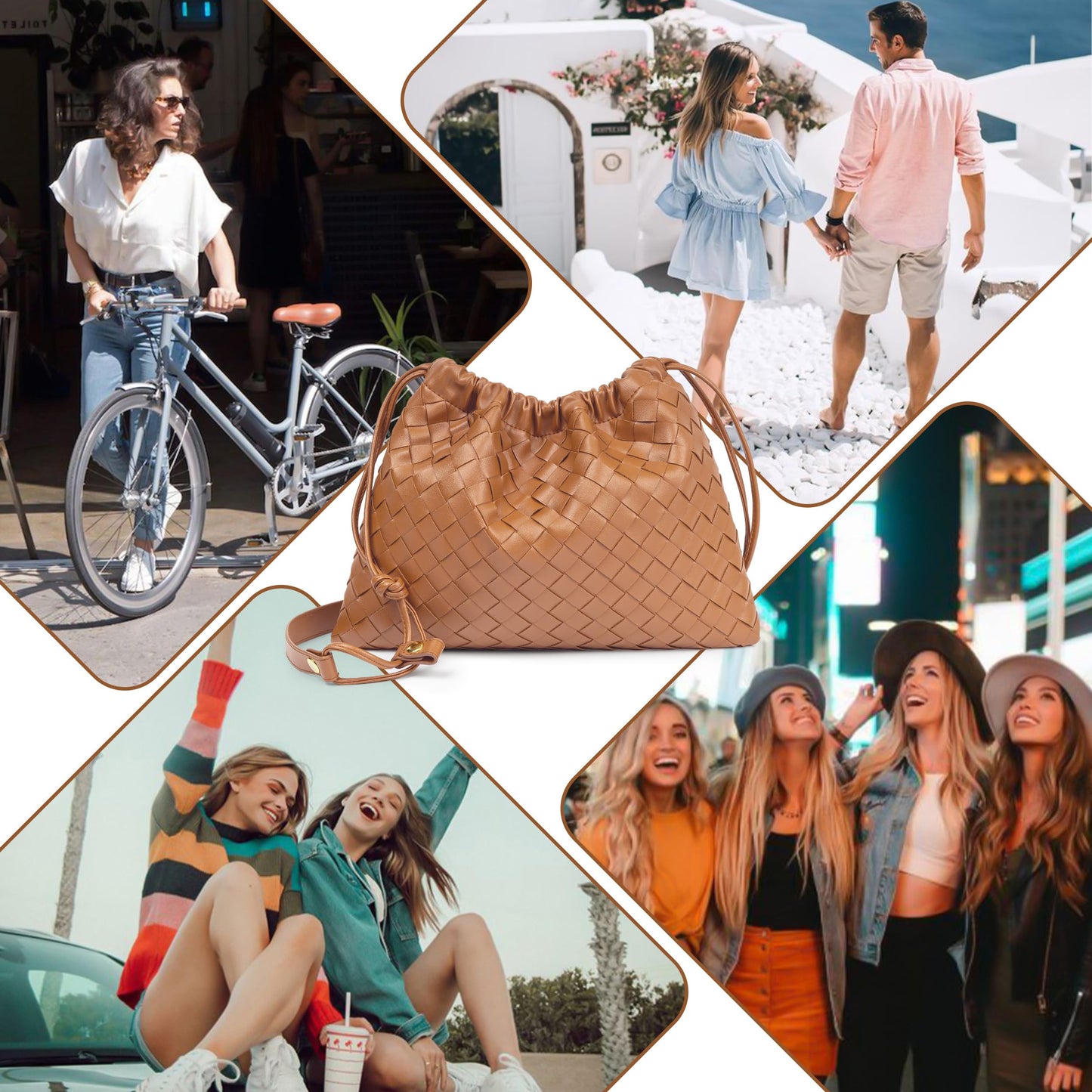 Joryin Woven Tote Bag for Women, Medium Woven Handbag Bag, Hobo Shoulder Bag Trendy Vegan Leather Dumpling Crossbody Purse