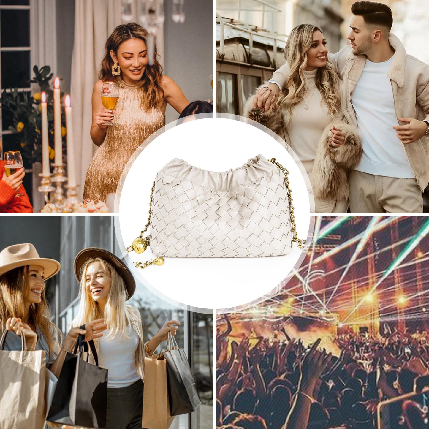 Small Crossbody Bag For Women Trendy.Dumpling Bag Clutch Purse For Women Evening Bag Cloud Purse Vegan Leather Hobo Bag