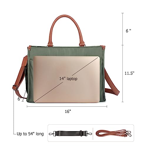Joryin Nurse Tote Bag Nursing Bag for Work, Multiple Pockets Clinical Bag Medical Supplies Shoulder Bag with Faux Leather Handle & Padded Laptop Sleeve for Home Health Care Nurse Teacher Students
