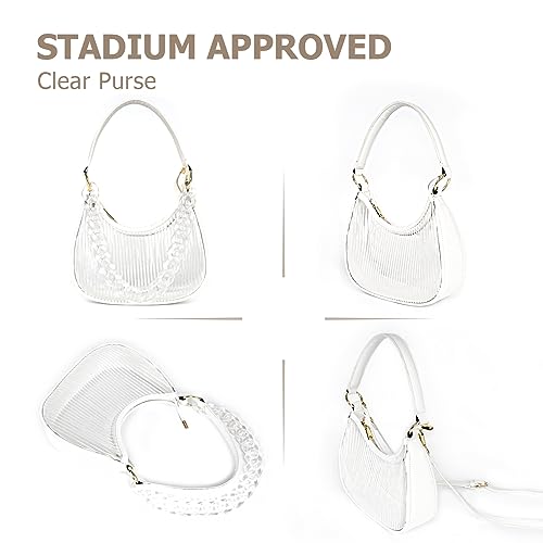 Joryin Clear Bag Stadium Approved Clear Purse for Women CrossBody Handbag Shoulder Bag Zipper Hobo Bag Purse