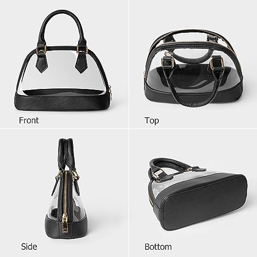 Joryin Clear Bag Stadium Approved Clear Purse for Women Classic Zipper Vegan Leather Tote Bag Handbag