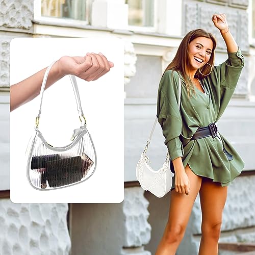 Joryin Clear Bag Stadium Approved Clear Purse for Women CrossBody Handbag Shoulder Bag Zipper Hobo Bag Purse