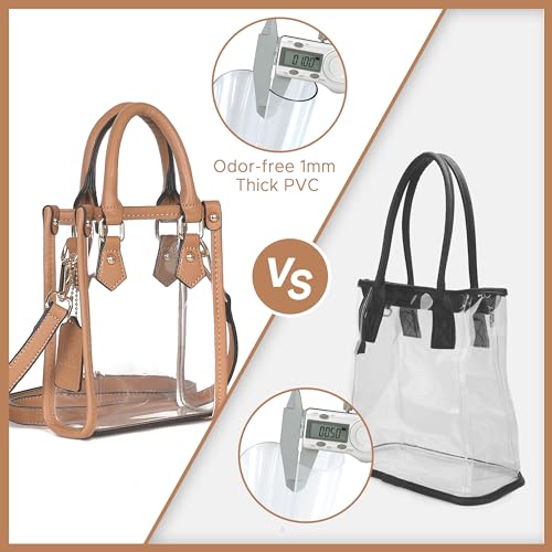 Joryin Clear Bag Stadium Approved Small Clear Purse for Women Mini Tote Cross Body Handbag