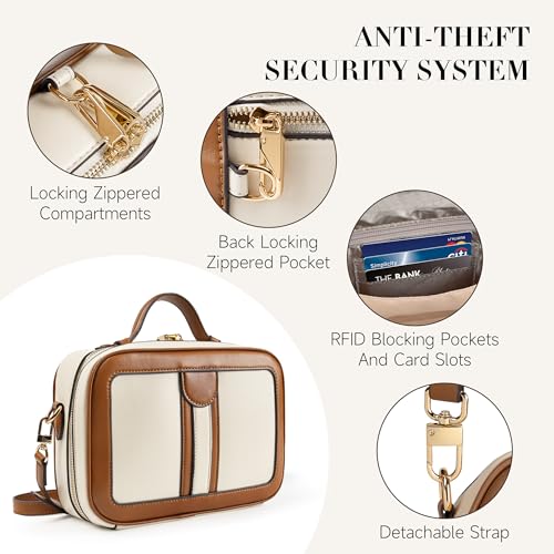 Anti Theft Crossbody Bag For Women Men Trendy. Rfid Blocking Bag Locking Zippered Travel Bag Top Handle Shoulder Handbags