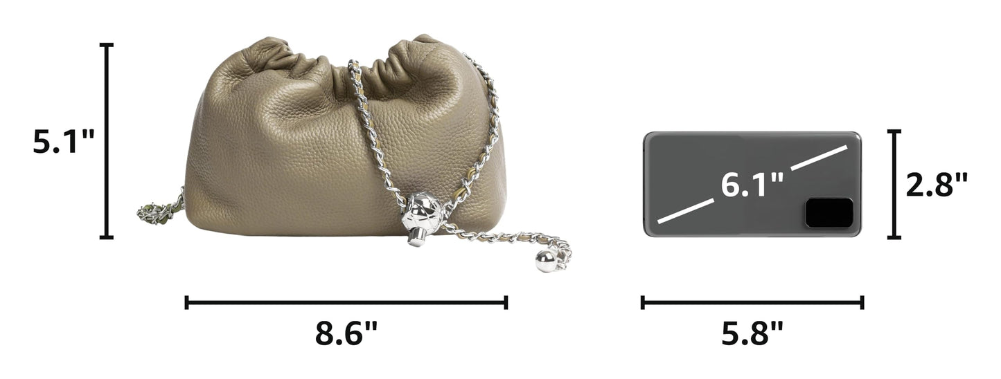 Joryin Trendy Dumpling Women's Crossbody Bag - Evening Clutch Vegan & Genuine Leather Hobo Cloud Purse