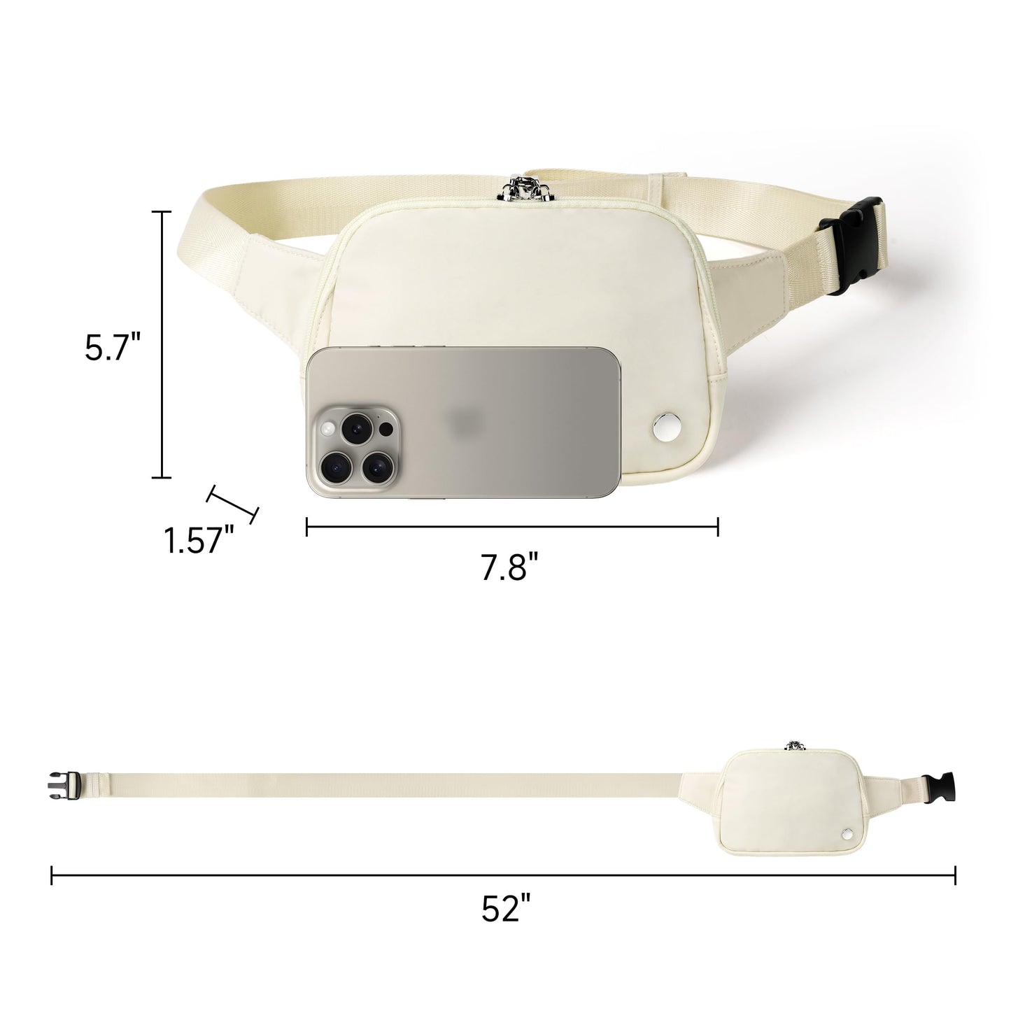 Anti Theft Fanny Pack 2L Belt Bag Crossbody Bag for Women Men Rfid Blocking Sling Bag Waist Bags for Travel, Beige