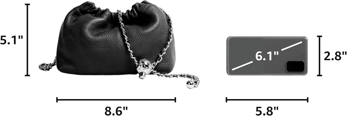 Joryin Trendy Dumpling Women's Crossbody Bag - Evening Clutch Vegan & Genuine Leather Hobo Cloud Purse
