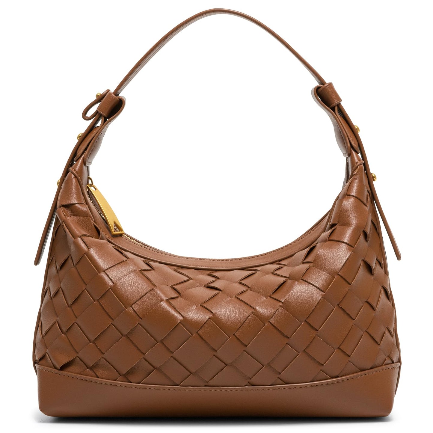 Joryin Woven Shoulder Bag for Women, Woven Purse Crossbody Bag Braided Handbag Top-Handle Vegan Leather Under Arm Bag Black