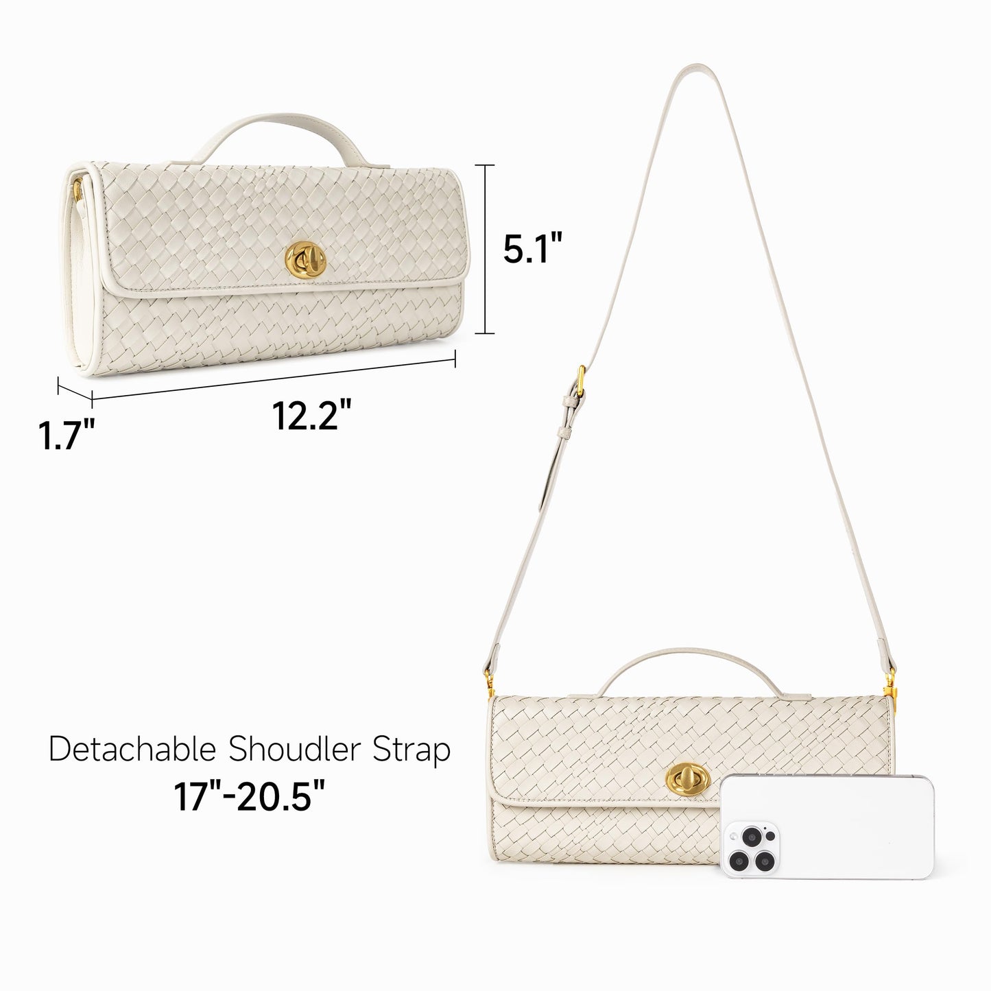 Joryin Woven Purse for Women Evening Clutch Woven Leather & Suede Handbags Crossbody Bag Purse Formal Evening Bag