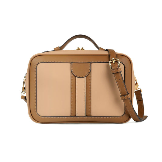 Anti Theft Crossbody Bag for Women Trendy, Rfid Blocking Crossbody Purse Travel Bag Top Handle Small Shoulder Handbag Brown Peach