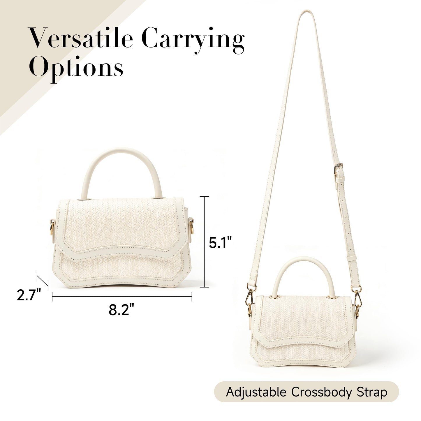 Joryin Straw Crossbody Purse for Women. Woven Top Handle Bag Hobo Handbag Flap Small Straw Beach Bag for Summer