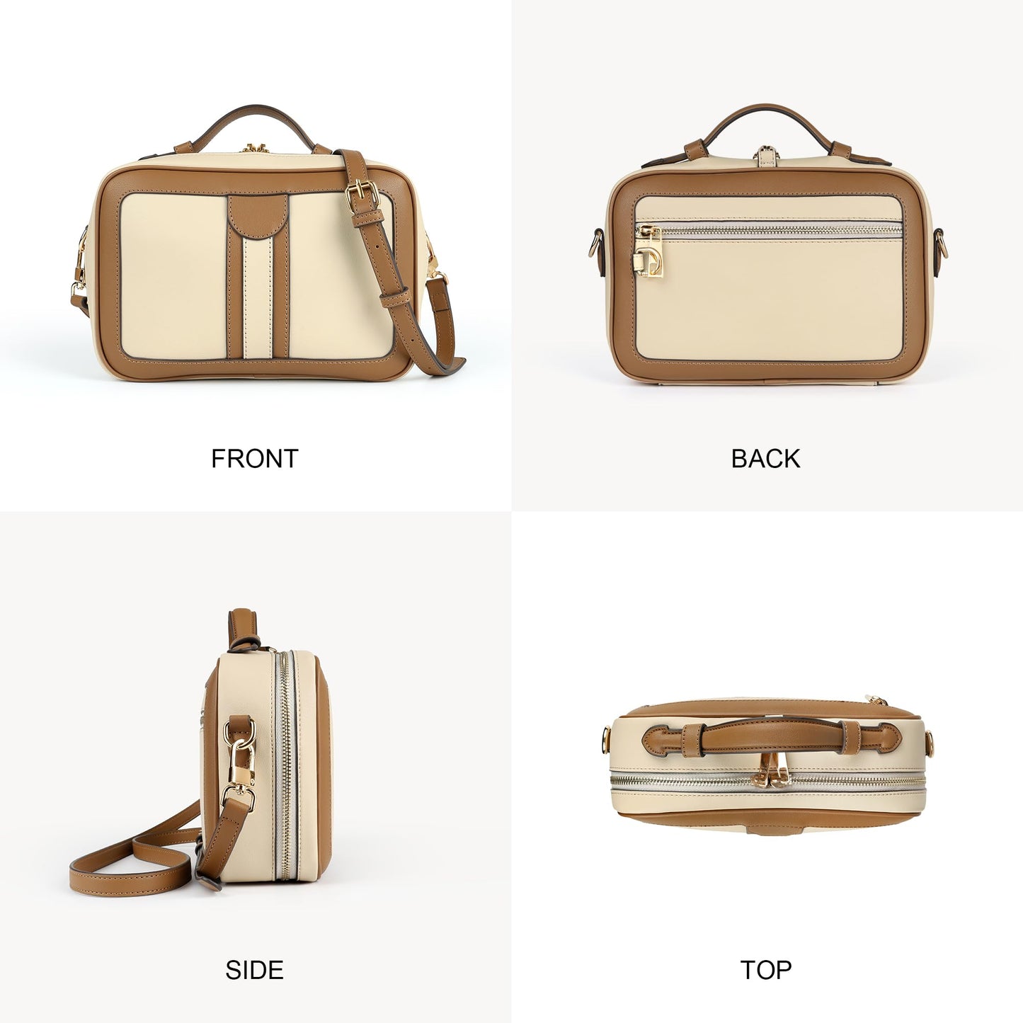 Anti Theft Crossbody Bag for Women Trendy, Rfid Blocking Crossbody Purse Travel Bag Top Handle Small Shoulder Handbag Brown Peach