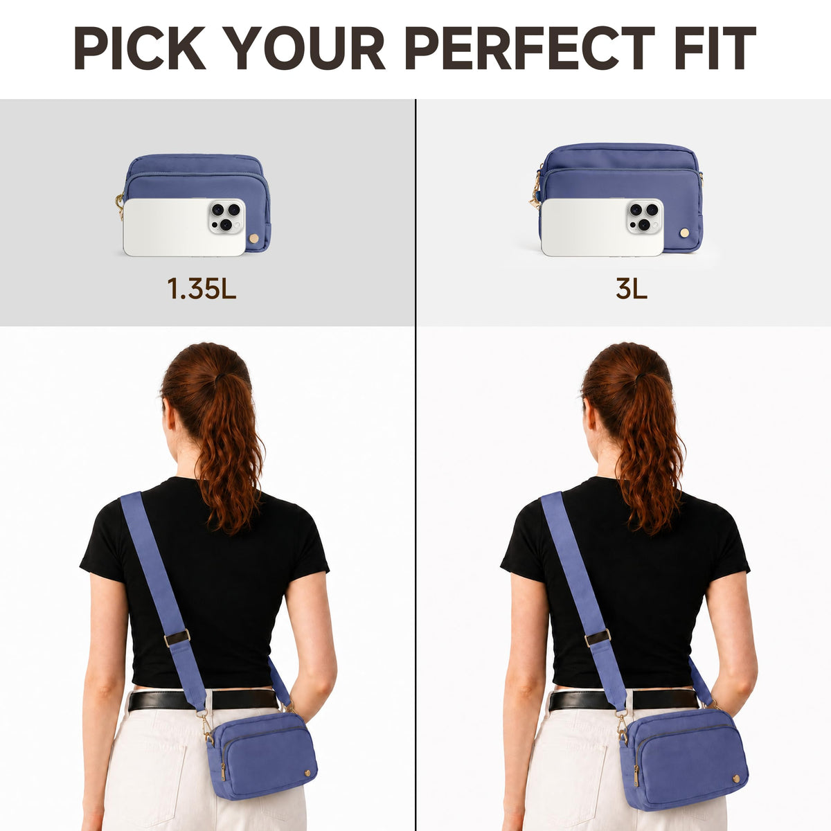 Joryin Anti Theft Crossbody Bag for Women, Slash-resistant RFID Blocking Travel Purses, 1.35L/3L Shoulder Bag, Nylon