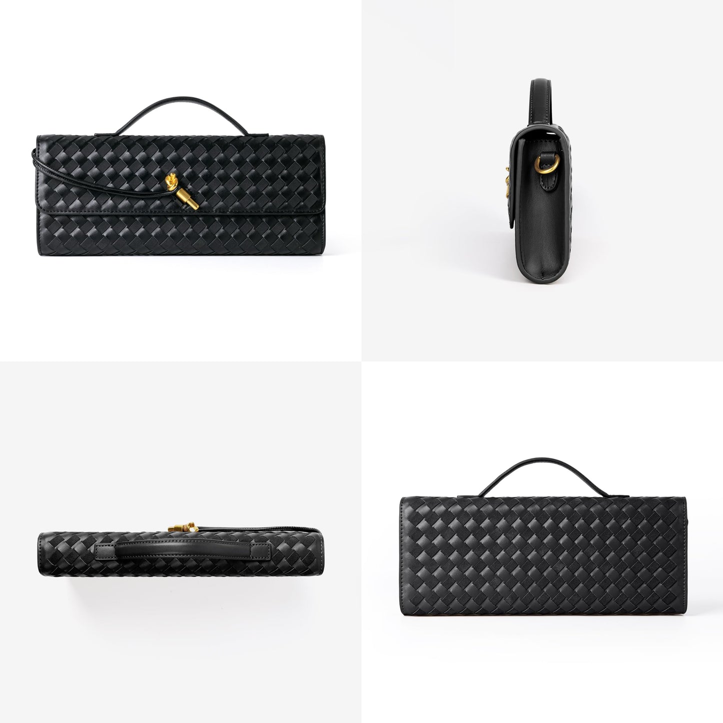 Joryin Woven Purse for Women Evening Clutch Woven Leather & Suede Handbags Crossbody Bag Suede Purse Formal Evening Bag