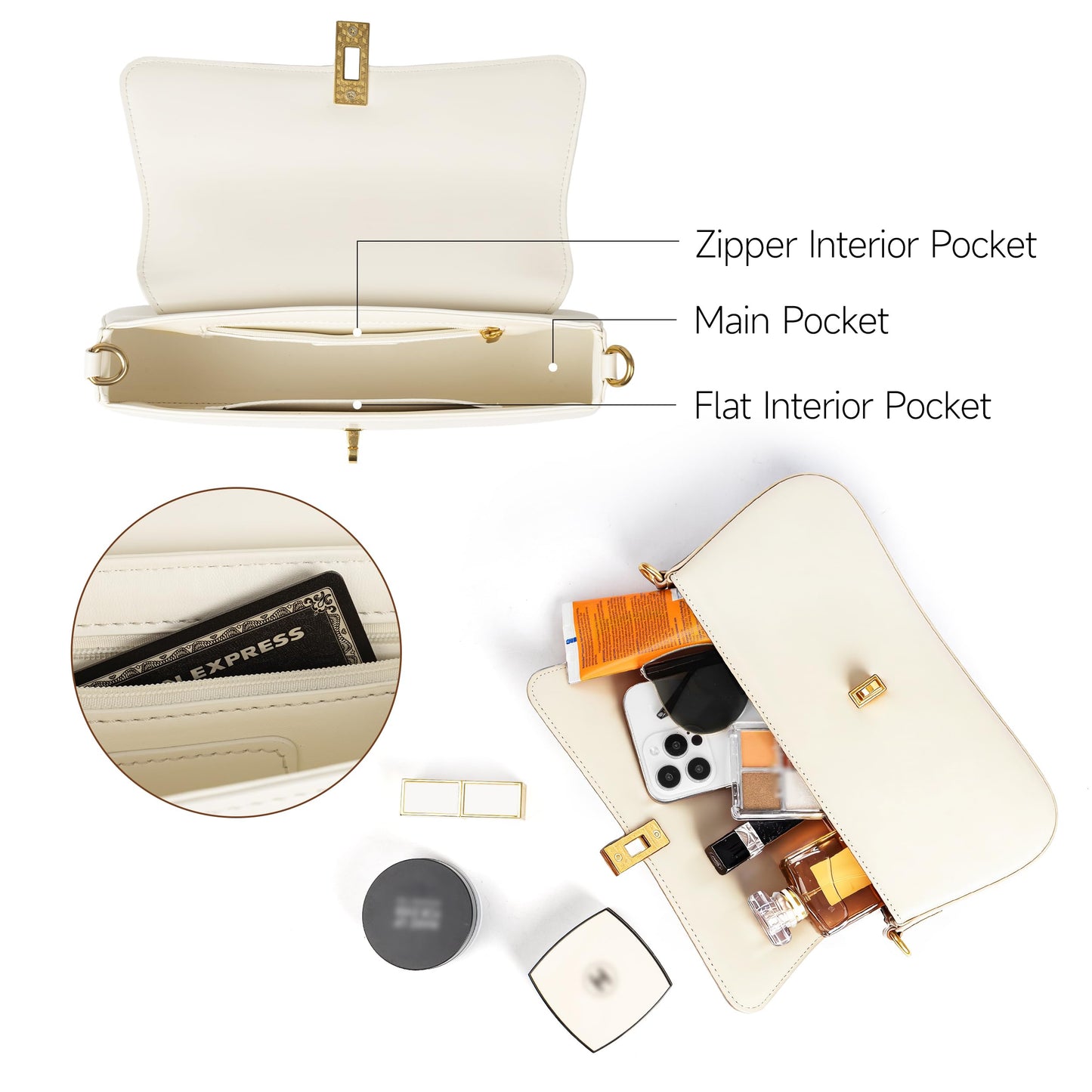 Joryin Shoulder Bag Flap Crossbody Bag for Women Hobo Handbag Clutch Underarm Bag Tote Bag
