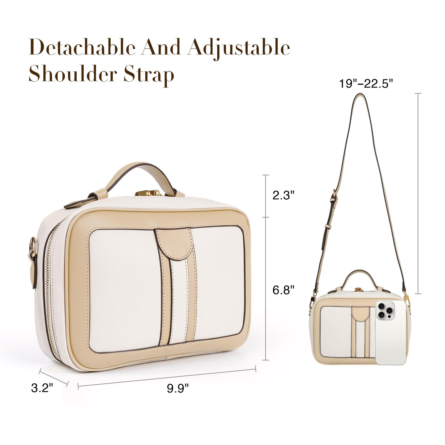 Anti Theft Crossbody Bag for Women Trendy, Rfid Blocking Crossbody Purse Travel Bag Top Handle Small Shoulder Handbag Brown Peach
