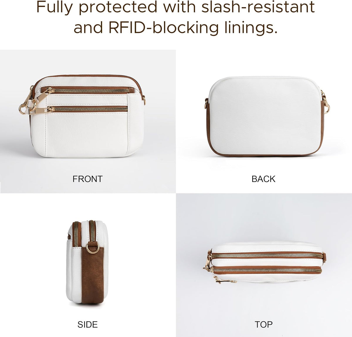 Anti Theft Crossbody Bag for Women, Slash-resistant RFID Blocking Travel Purses, Small Shoulder Bag Handbag