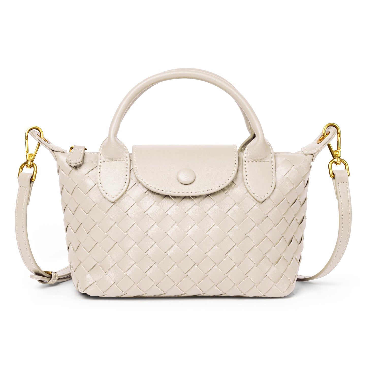 Joryin Hand Woven Purses for Women, Mini Crossbody Bag Dumpling Bag. Top Handle Bag Small Purse Braided Vegan Leather