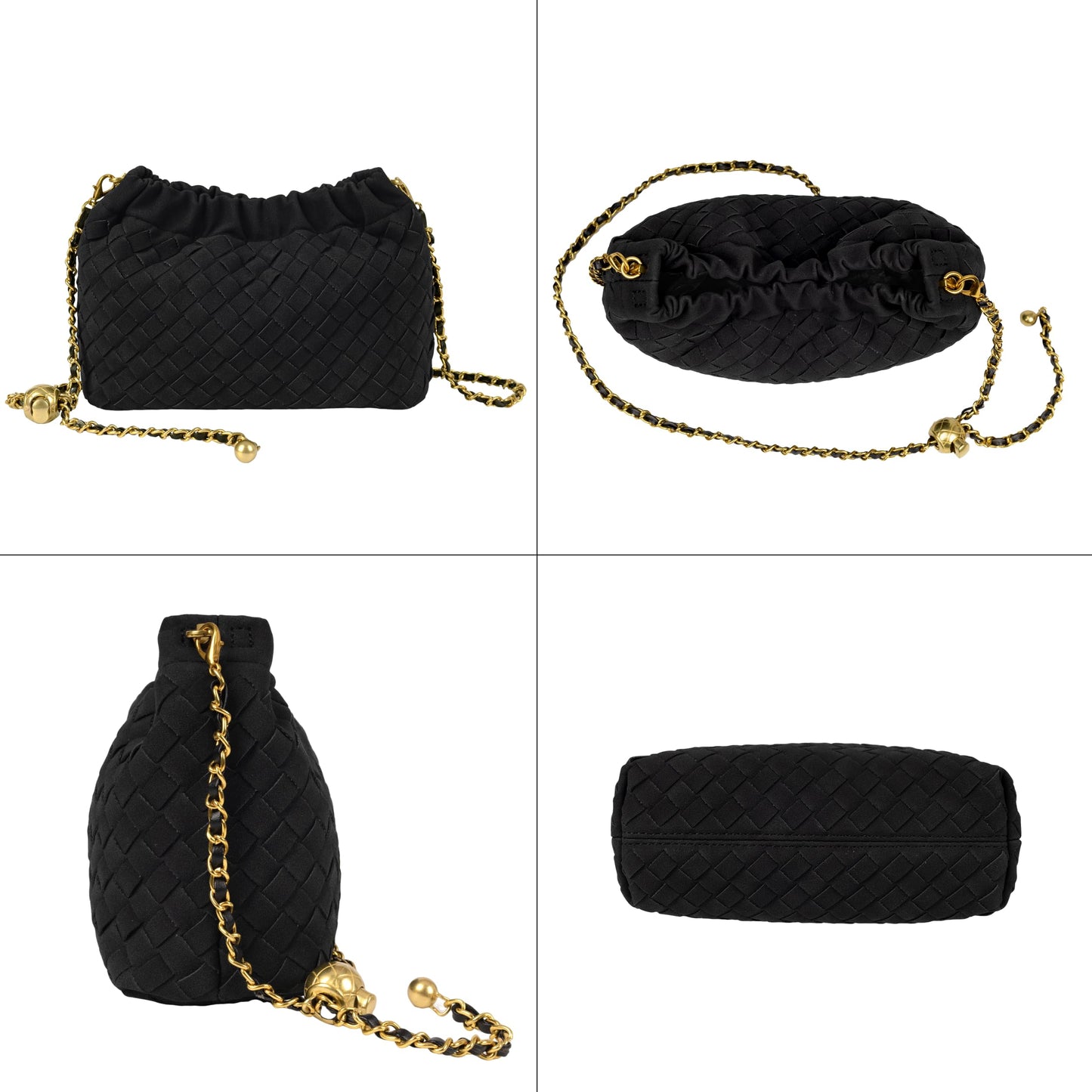 Joryin Woven Women's Crossbody Bag & Evening Purse, Trendy Dumpling Clutch & Hobo Cloud Shoulder Bag Trendy Dumpling Clutch Woven Suede-lightbrown
