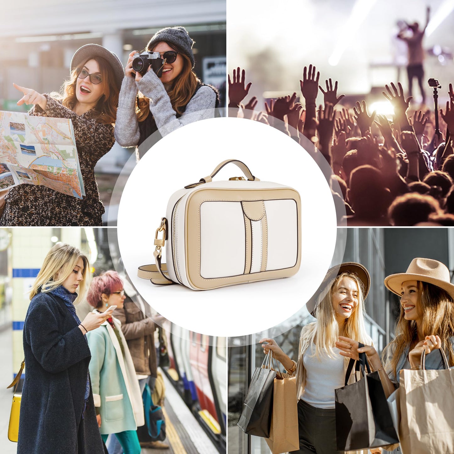 Anti Theft Crossbody Bag For Women Men Trendy. Rfid Blocking Bag Locking Zippered Travel Bag Top Handle Shoulder Handbags