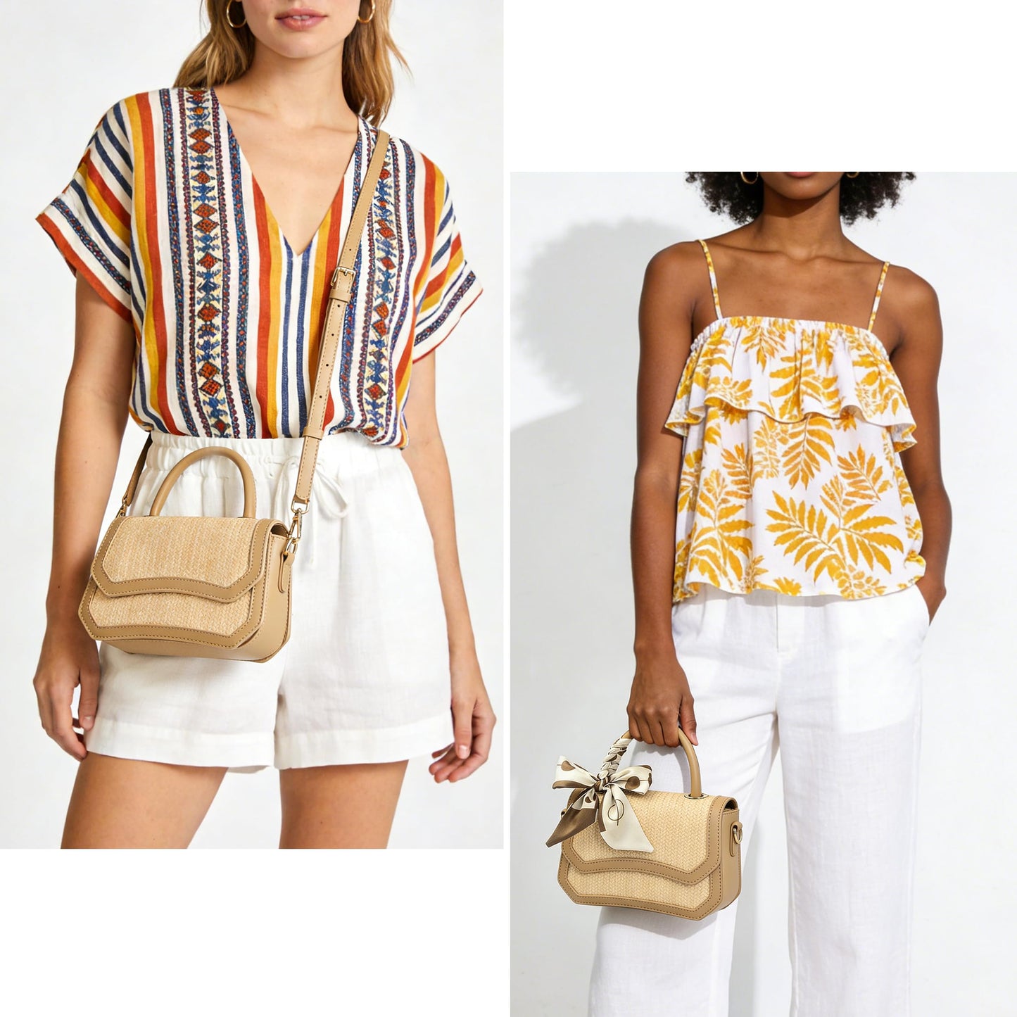 Joryin Straw Crossbody Purse for Women. Woven Top Handle Bag Hobo Handbag Flap Small Straw Beach Bag for Summer