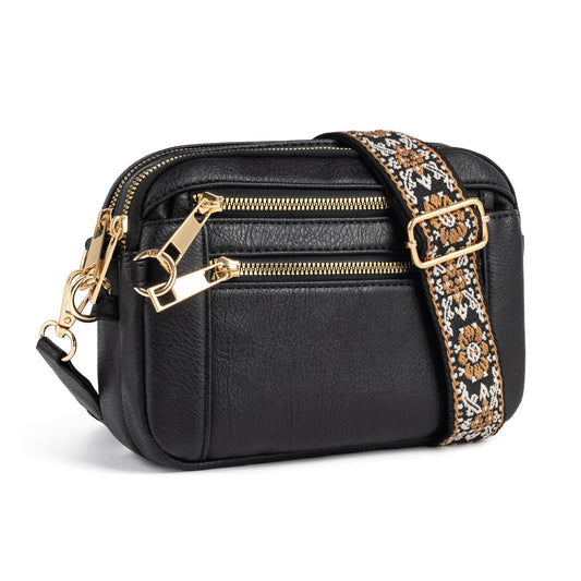 Anti Theft Crossbody Bag for Women, Slash-resistant RFID Blocking Travel Purses, Small Shoulder Bag Handbag BLACK