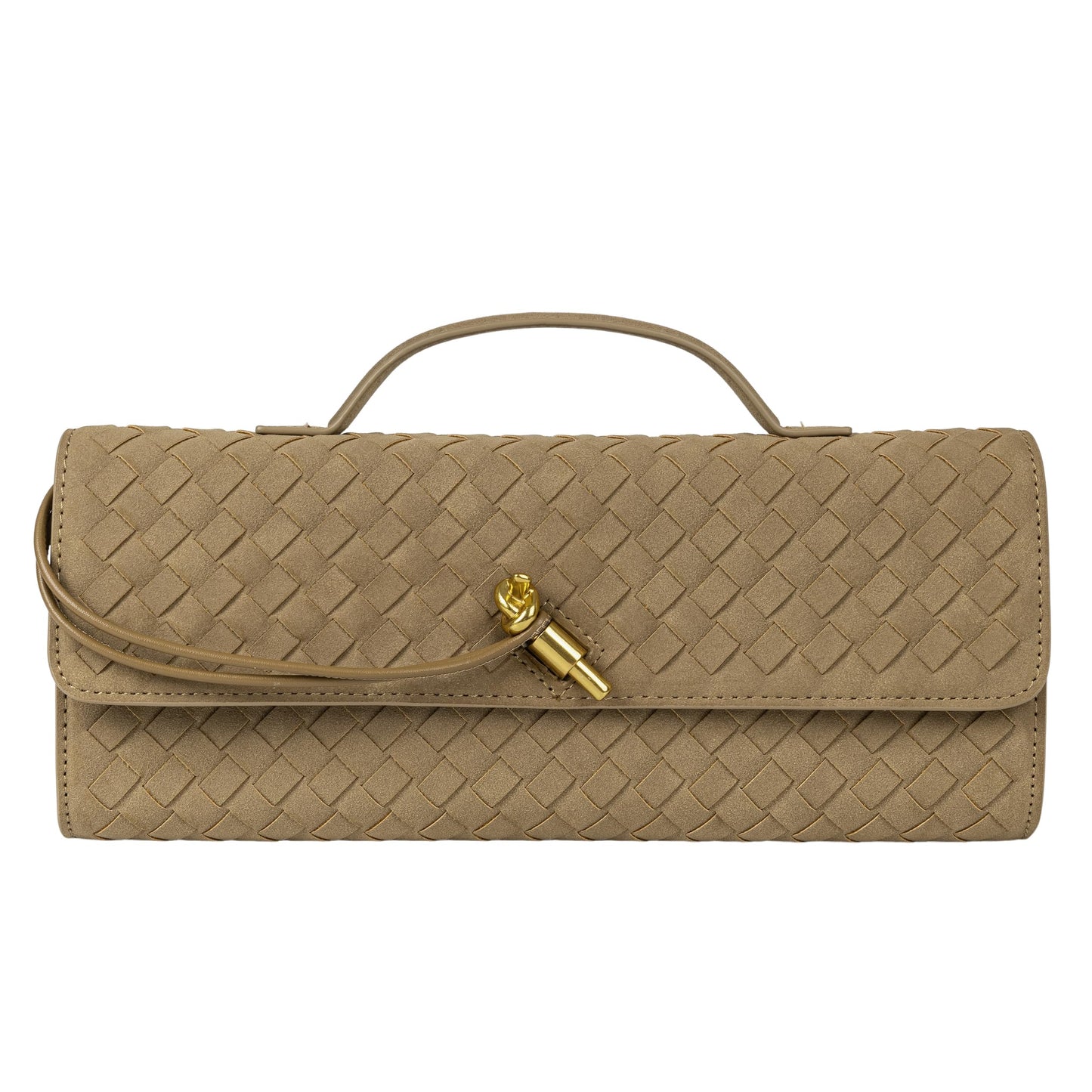 Joryin Woven Purse for Women Evening Clutch Woven Leather Handbags Suede Crossbody Bag Purse Formal Evening Bag