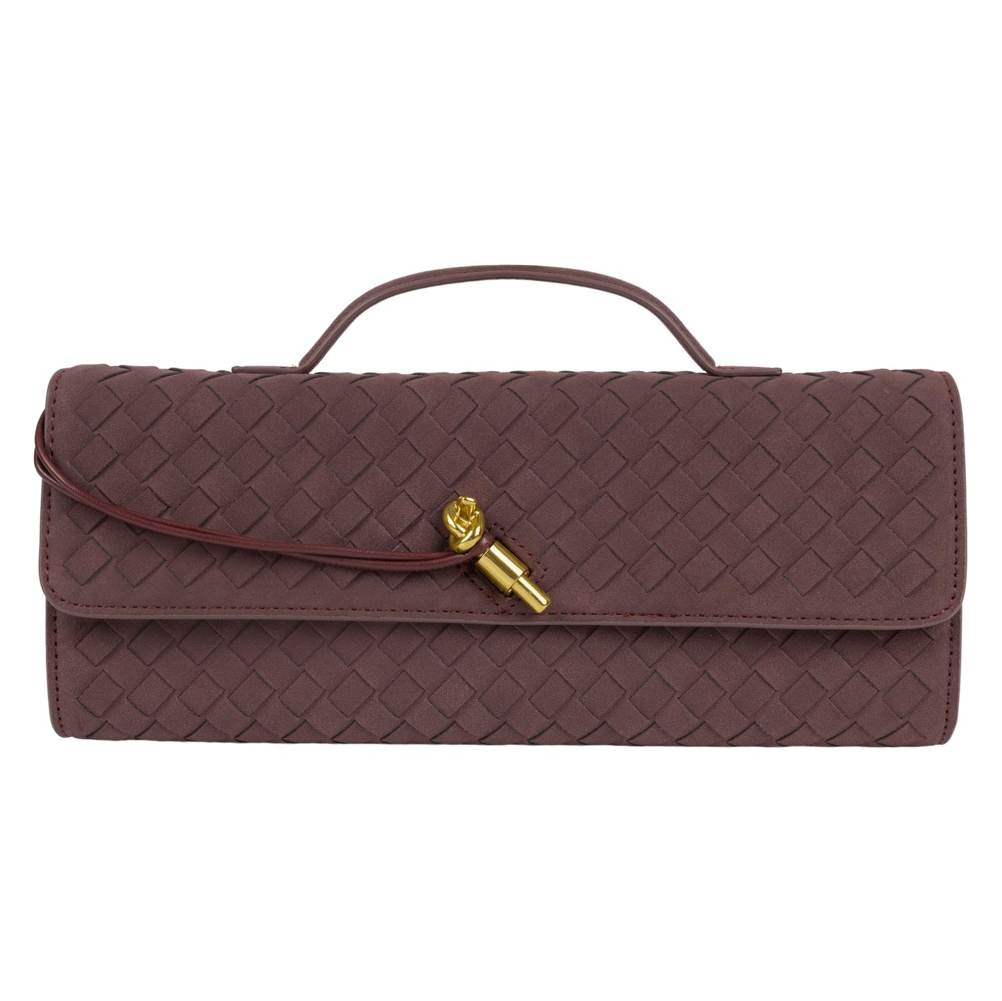 Joryin Woven Purse for Women Evening Clutch Woven Leather Handbags Suede Crossbody Bag Purse Formal Evening Bag
