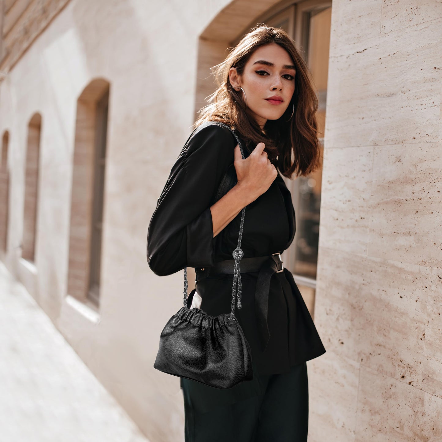 Joryin Trendy Dumpling Women's Crossbody Bag - Evening Clutch Vegan & Genuine Leather Hobo Cloud Purse