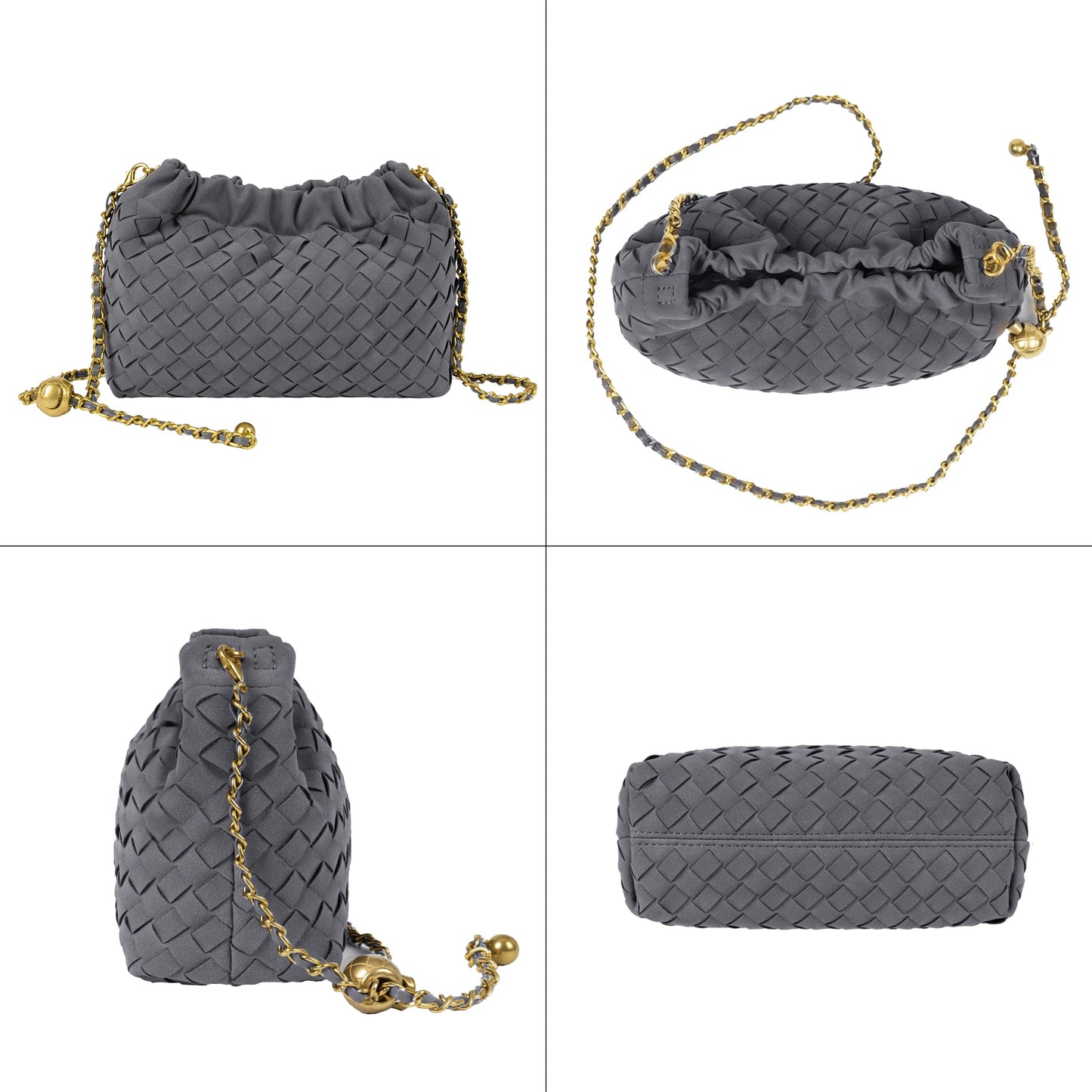 Joryin Woven Women's Crossbody Bag & Evening Purse, Trendy Dumpling Clutch & Hobo Cloud Shoulder Bag Trendy Dumpling Clutch