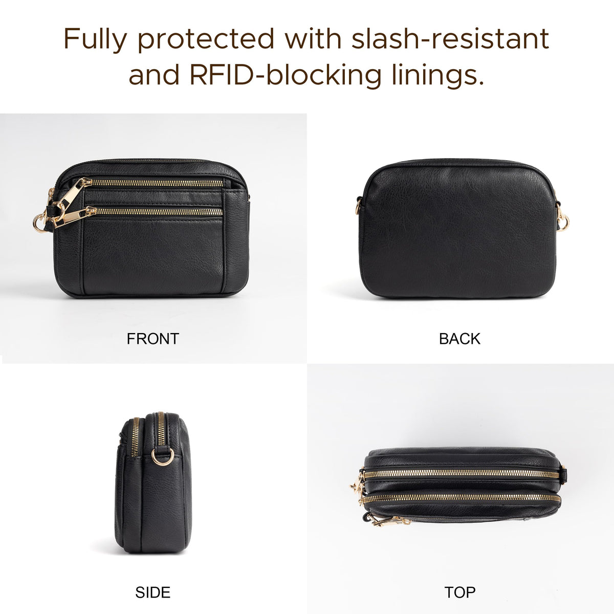 Anti Theft Crossbody Bag for Women, Slash-resistant RFID Blocking Travel Purses, Small Shoulder Bag Handbag