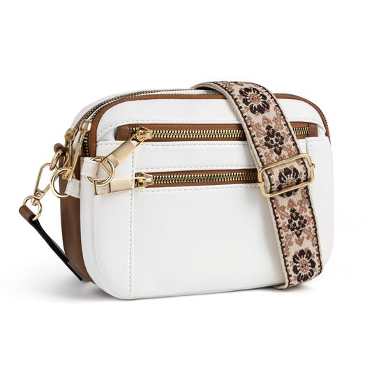 Anti Theft Crossbody Bag for Women, Slash-resistant RFID Blocking Travel Purses, Small Shoulder Bag Handbag WHITE