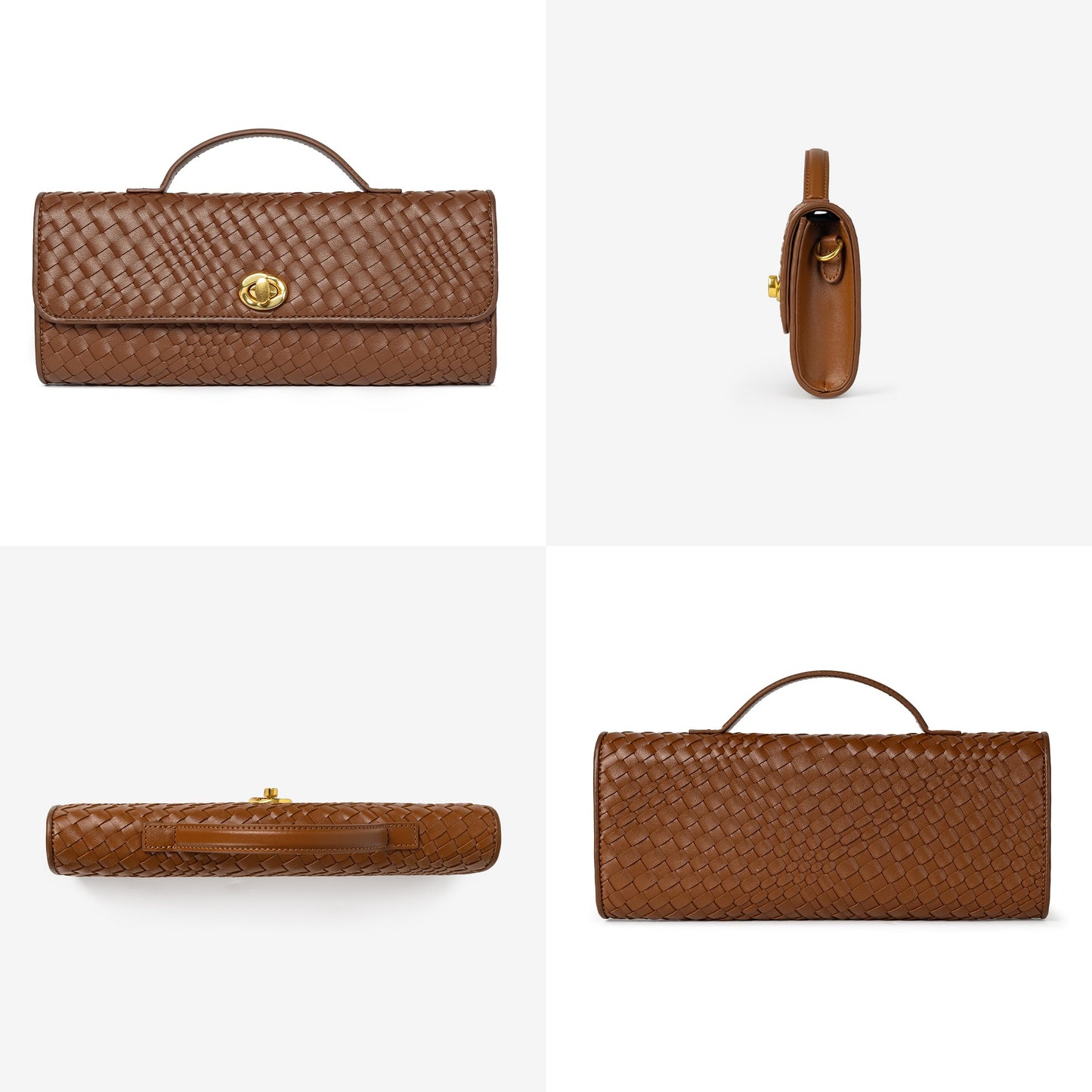 Joryin Woven Purse for Women Evening Clutch Woven Leather & Suede Handbags Crossbody Bag Purse Formal Evening Bag