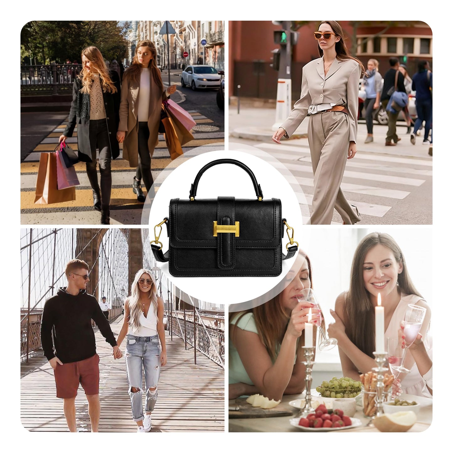 Joryin Crossbody Bag for Women. Top Handle Bag Small Purse Shoulder Handbag