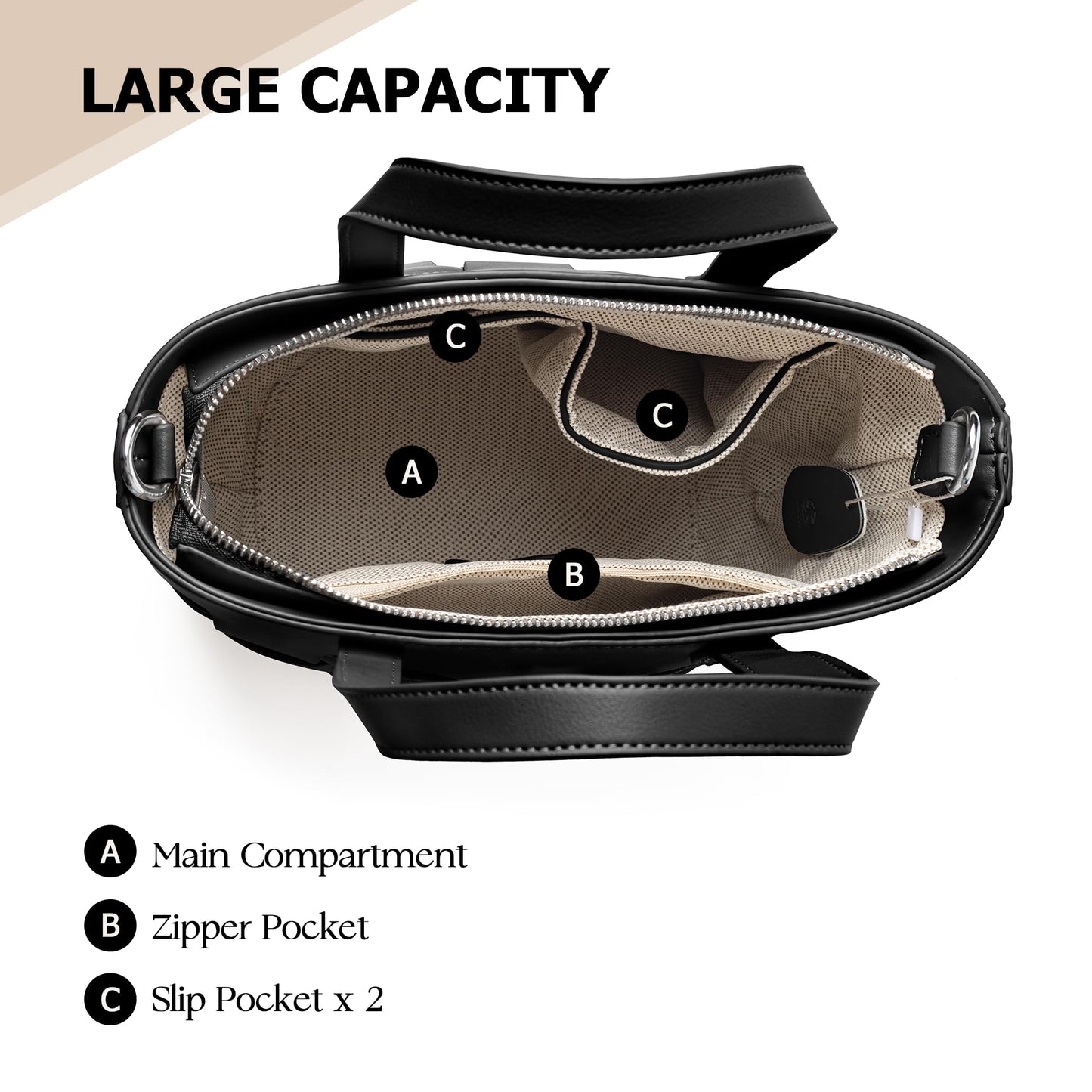 Bucket Bag with Zipper for Women, Woven Vegan Leather Bag with Liner, Crossbody Bag with Adjustable Shoulder Strap & Zipper