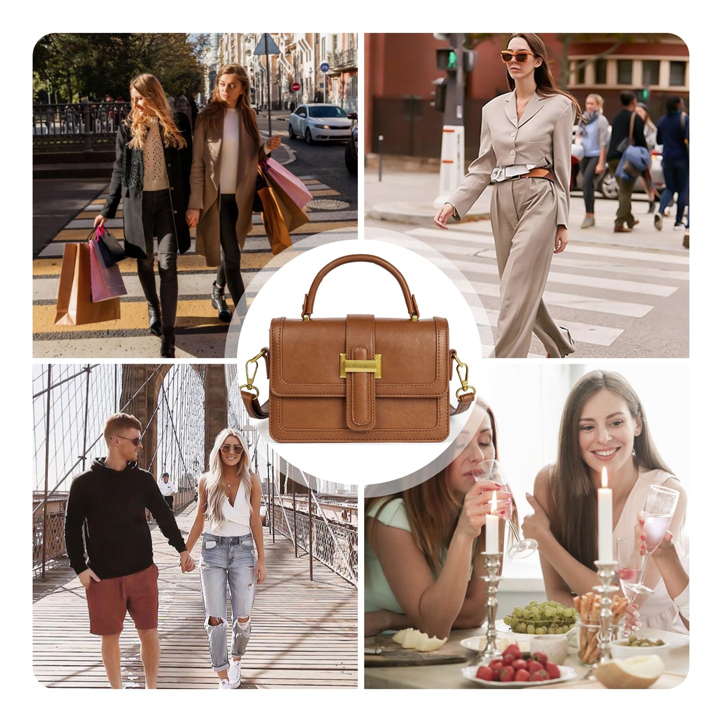 Joryin Crossbody Bag for Women. Top Handle Bag Small Purse Shoulder Handbag