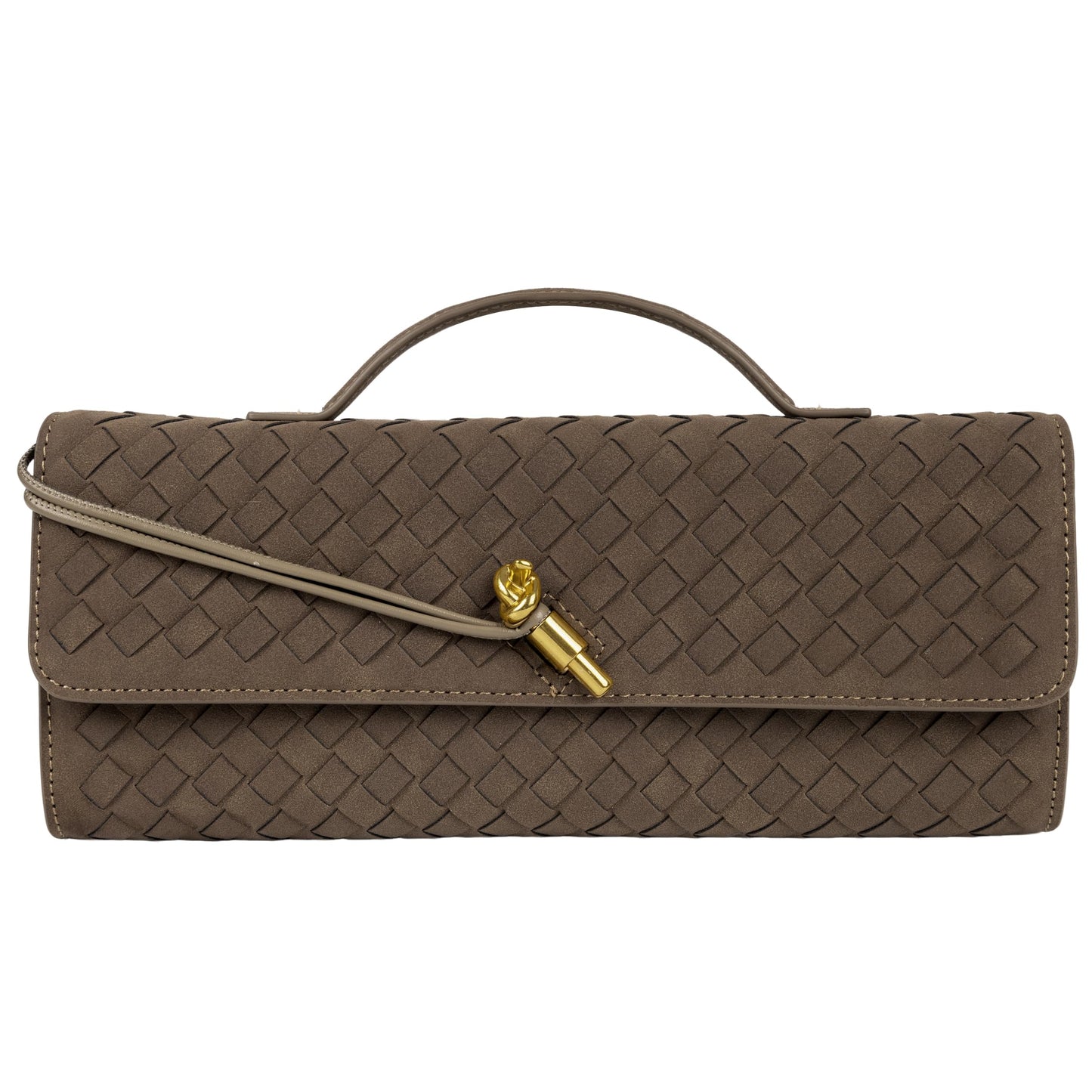 Joryin Woven Purse for Women Evening Clutch Woven Leather Handbags Suede Crossbody Bag Purse Formal Evening Bag