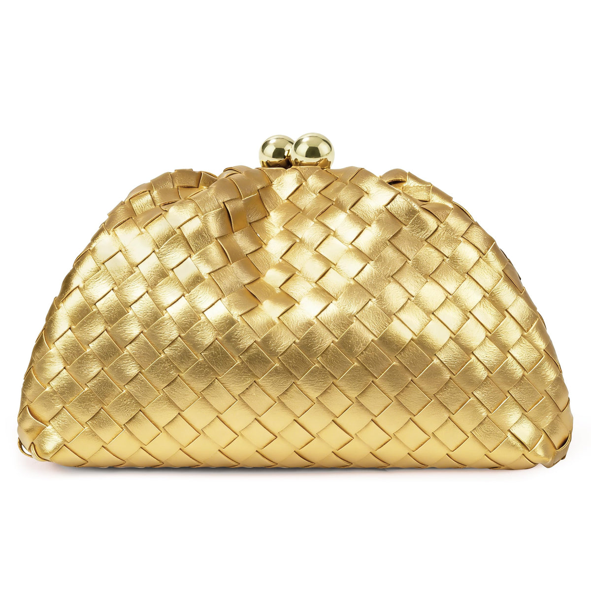 Joryin Formal Evening Bag Woven Shoulder Clutch Purse for Women Wedding. Dumpling Bag Crossbody Handbag Vegan Leather.