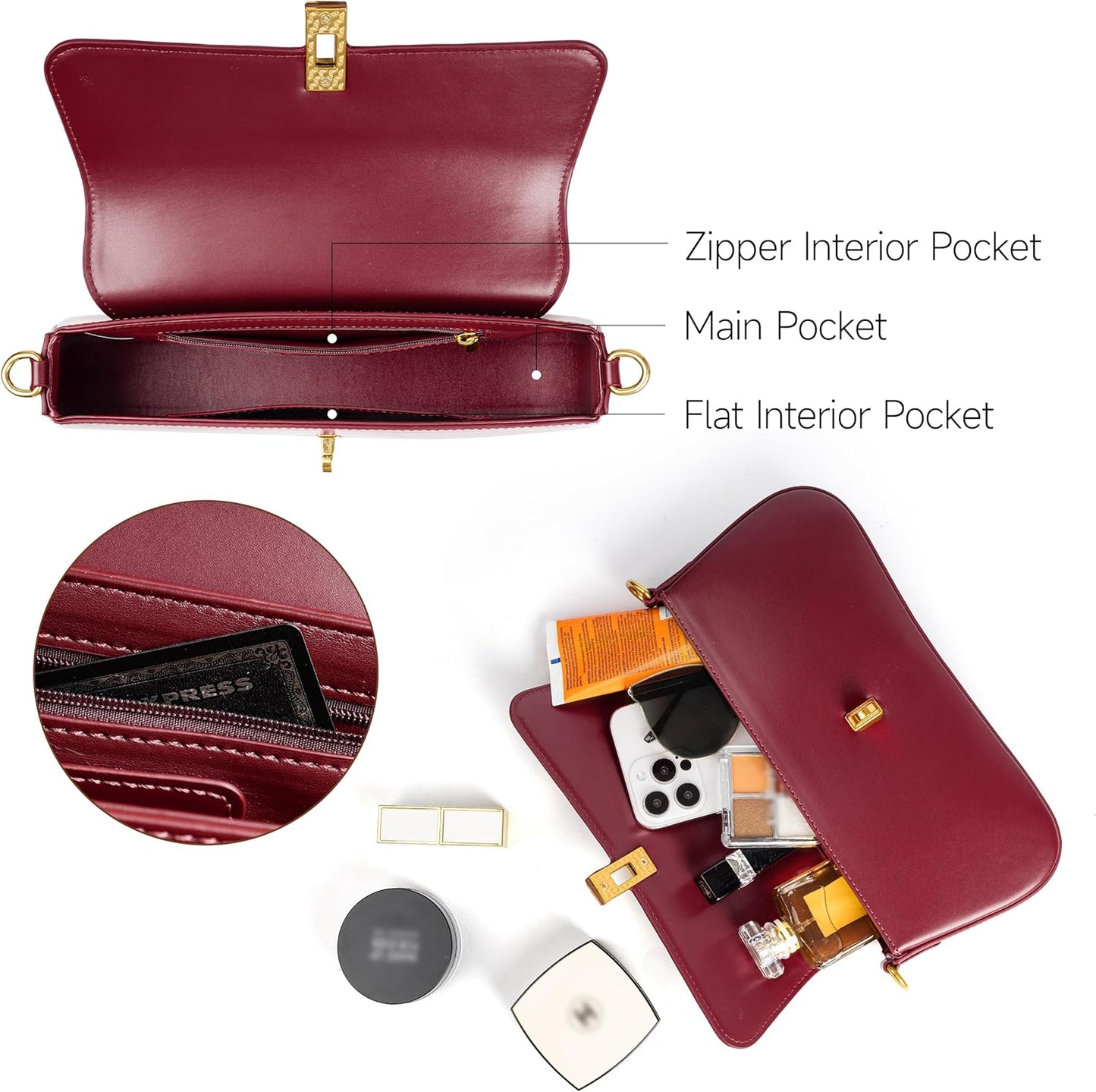 Joryin Shoulder Bag Flap Crossbody Bag for Women Hobo Handbag Clutch Underarm Bag Tote Bag
