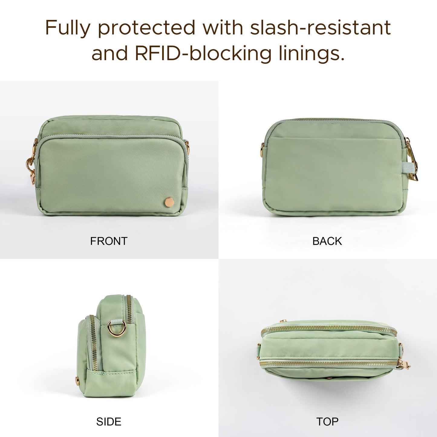 Joryin Anti Theft Crossbody Bag for Women, Slash-resistant RFID Blocking Travel Purses, 1.35L/3L Shoulder Bag, Nylon