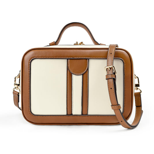 Anti Theft Crossbody Bag for Women Trendy, Rfid Blocking Crossbody Purse Travel Bag Top Handle Small Shoulder Handbag Tan Canvas Beige