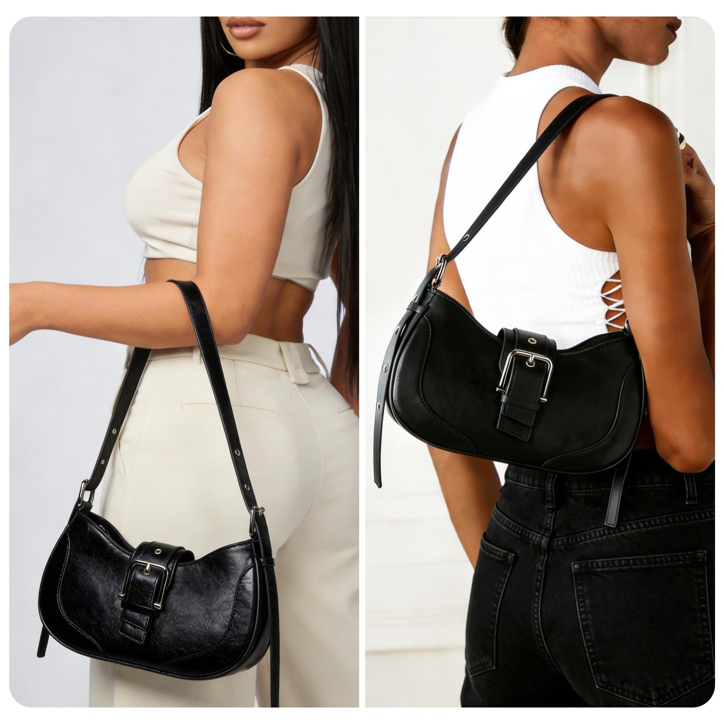 Joryin Y2K Purse Vintage Shoulder Bag Crossbody Bag for Women Hobo Crescent Handbag Retro Underarm Bag